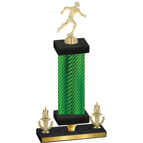Premium Single Green Carbon Fiber Victory Running Trophy