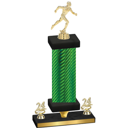 Premium Single Green Carbon Fiber Year Running Trophy