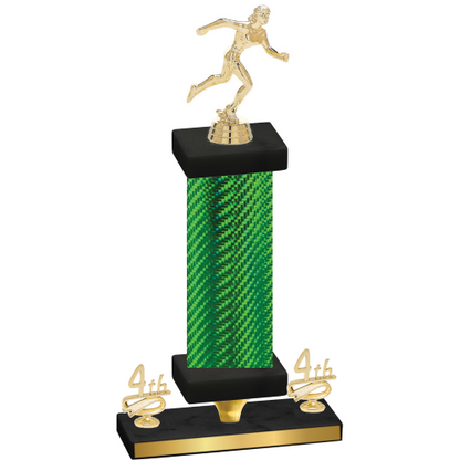 Premium Single Green Carbon Fiber Fourth Place Running Trophy