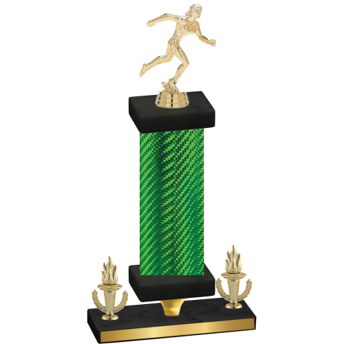 Premium Single Green Carbon Fiber Victory Running Trophy