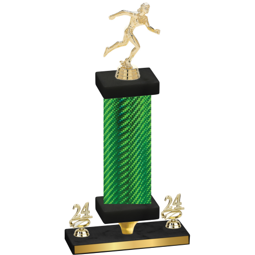 Premium Single Green Carbon Fiber Year Running Trophy