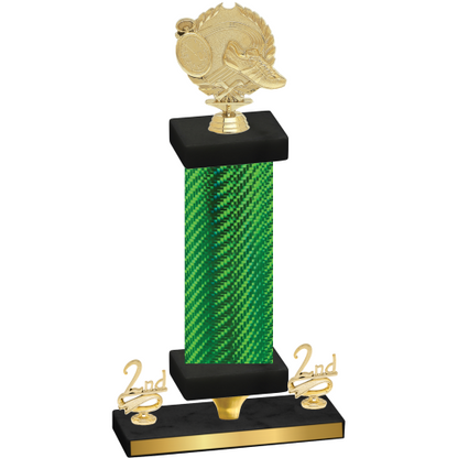 Premium Single Green Carbon Fiber Second Place Running Trophy