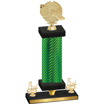 Premium Single Green Carbon Fiber Third Place Running Trophy