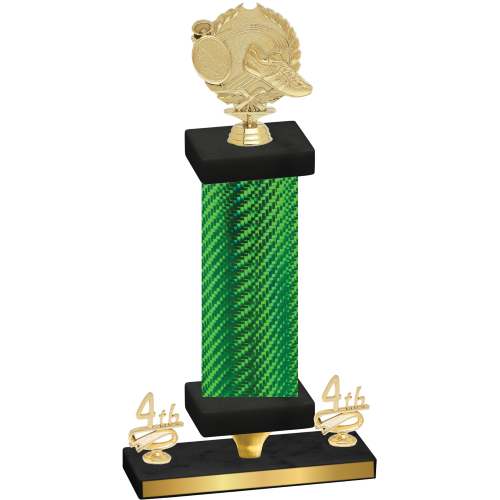 Premium Single Green Carbon Fiber Fourth Place Running Trophy