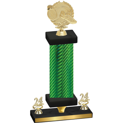 Premium Single Green Carbon Fiber Year Running Trophy