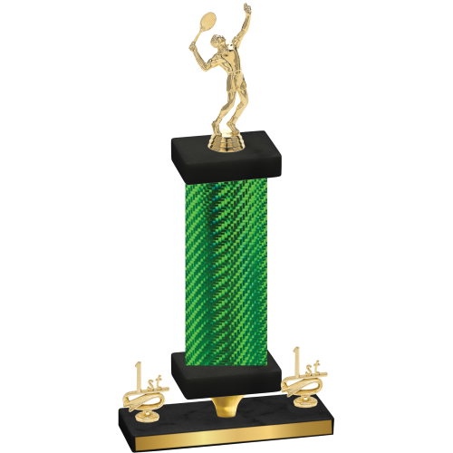 Premium Single Green Carbon Fiber First Place Tennis Trophy