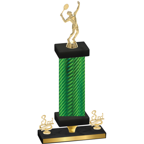 Premium Single Green Carbon Fiber Third Place Tennis Trophy