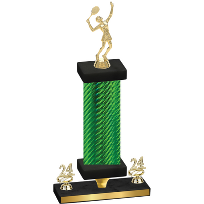 Premium Single Green Carbon Fiber Year Tennis Trophy