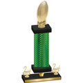 Premium Single Green Carbon Fiber Second Place Football Trophy