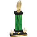 Premium Single Green Carbon Fiber Fourth Place Football Trophy