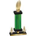 Premium Single Green Carbon Fiber Victory Football Trophy