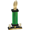 Premium Single Green Carbon Fiber Year Football Trophy
