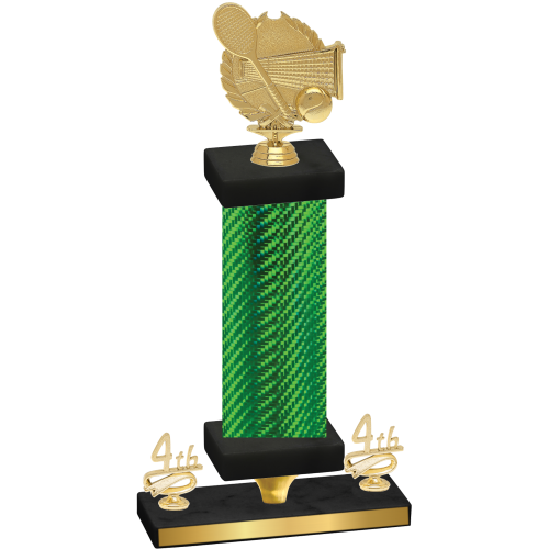 Premium Single Green Carbon Fiber Fourth Place Tennis Trophy