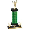 Premium Single Green Carbon Fiber Second Place Volleyball Trophy
