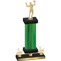 Premium Single Green Carbon Fiber Third Place Volleyball Trophy