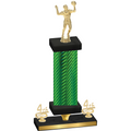 Premium Single Green Carbon Fiber Fourth Place Volleyball Trophy