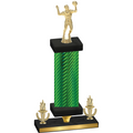 Premium Single Green Carbon Fiber Victory Volleyball Trophy