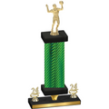 Premium Single Green Carbon Fiber Year Volleyball Trophy
