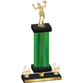 Premium Single Green Carbon Fiber Third Place Volleyball Trophy