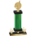 Premium Single Green Carbon Fiber Second Place Volleyball Trophy