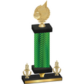 Premium Single Green Carbon Fiber Victory Volleyball Trophy