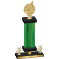 Premium Single Green Carbon Fiber Year Volleyball Trophy