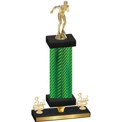 Premium Single Green Carbon Fiber Third Place Swimming Trophy