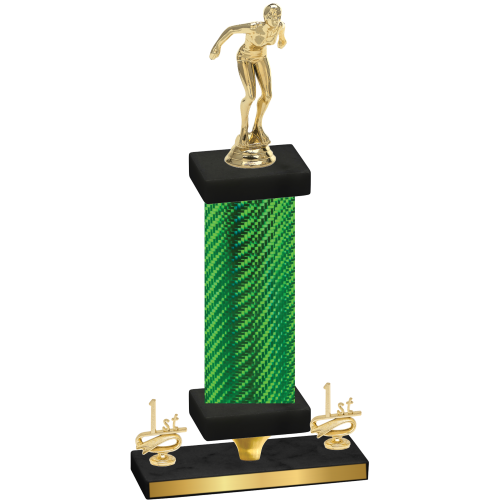 Premium Single Green Carbon Fiber First Place Tennis Trophy