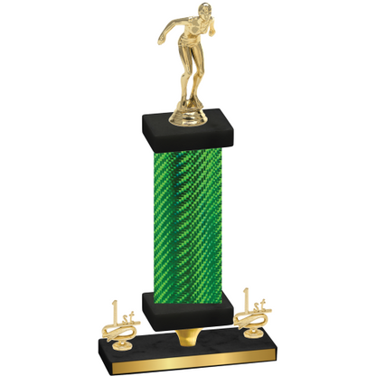 Premium Single Green Carbon Fiber First Place Tennis Trophy