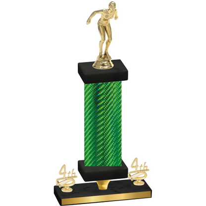 Premium Single Green Carbon Fiber Fourth Place Tennis Trophy