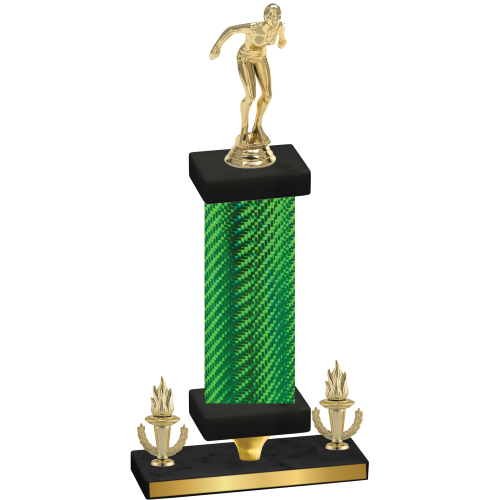 Premium Single Green Carbon Fiber Victory Tennis Trophy
