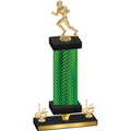 Premium Single Green Carbon Fiber First Place Football Trophy