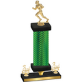 Premium Single Green Carbon Fiber Third Place Football Trophy
