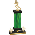 Premium Single Green Carbon Fiber Fourth Place Football Trophy