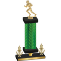Premium Single Green Carbon Fiber Victory Football Trophy