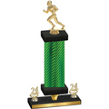 Premium Single Green Carbon Fiber Year Football Trophy