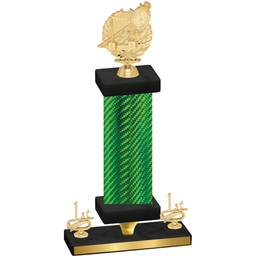 Premium Single Green Carbon Fiber First Place Swimming Trophy