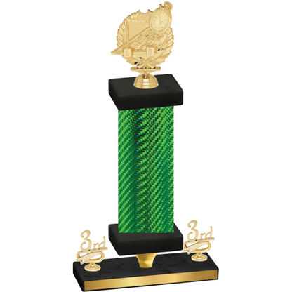 Premium Single Green Carbon Fiber Third Place Swimming Trophy