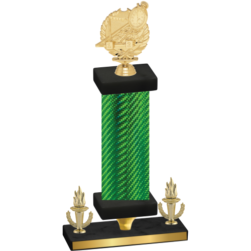 Premium Single Green Carbon Fiber Victory Swimming Trophy