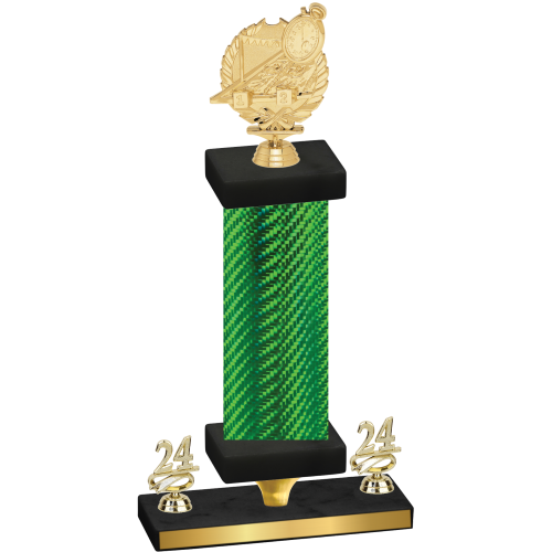 Premium Single Green Carbon Fiber Year Swimming Trophy