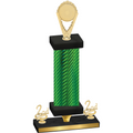 Premium Single Green Carbon Fiber Second Place Insert Trophy