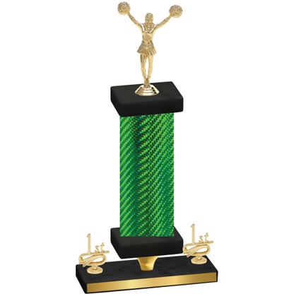 Premium Single Green Carbon Fiber First Place Cheerleading Trophy