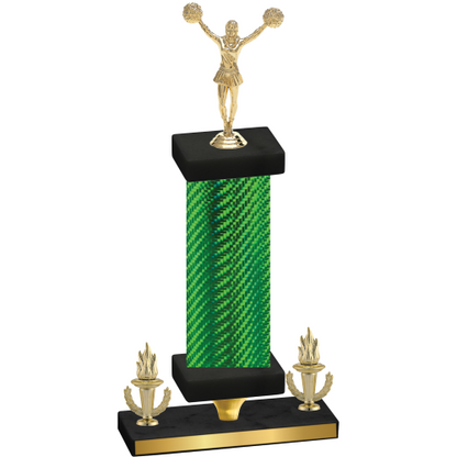 Premium Single Green Carbon Fiber Victory Cheerleading Trophy