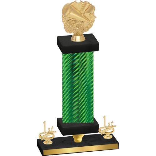 Premium Single Green Carbon Fiber First Place Cheerleading Trophy