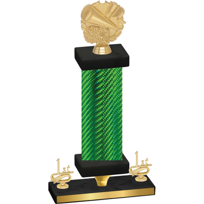 Premium Single Green Carbon Fiber First Place Cheerleading Trophy