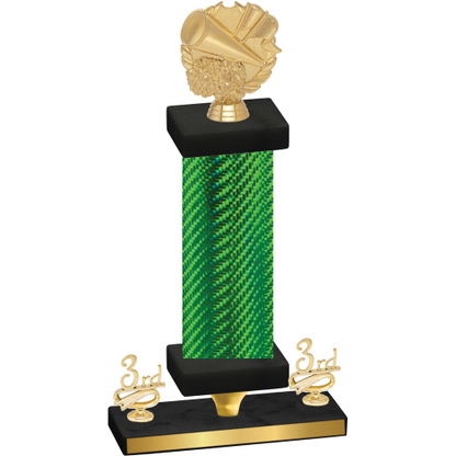 Premium Single Green Carbon Fiber Third Place Cheerleading Trophy