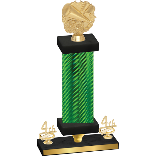 Premium Single Green Carbon Fiber Fourth Place Cheerleading Trophy