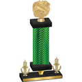 Premium Single Green Carbon Fiber Victory Cheerleading Trophy