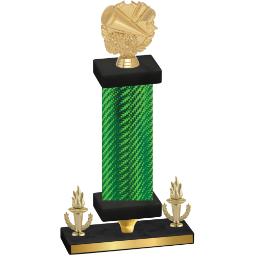 Premium Single Green Carbon Fiber Victory Cheerleading Trophy