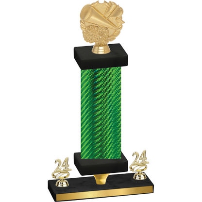 Premium Single Green Carbon Fiber Year Cheerleading Trophy